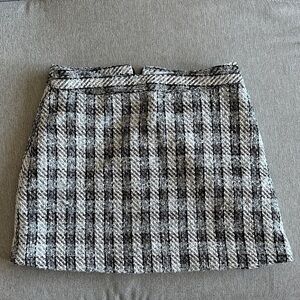 JustFab Monochrome Checkered Mini Skirt